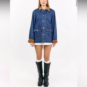 beginning boutique denim corduroy oversized jacket